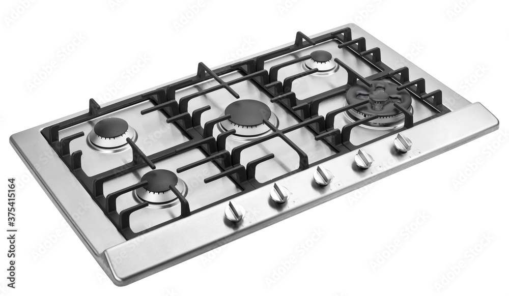 Steel stove on white background Steel stove on white background