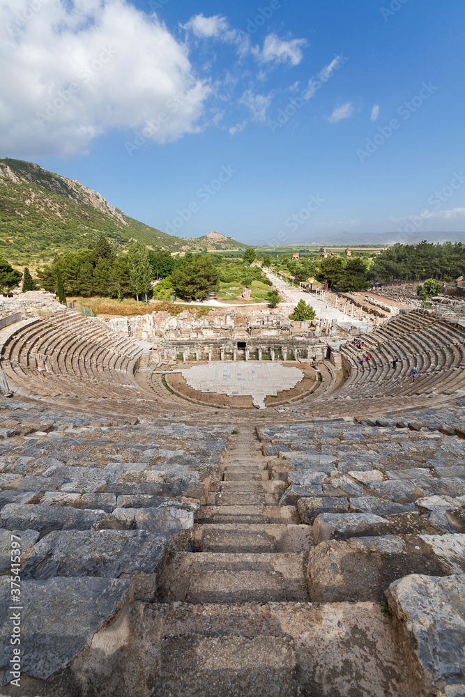 Roman amphitheater in Ephesus in Selcuk, Izmir, Turkey