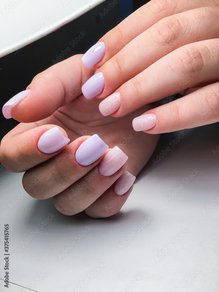 sample of nail design on female hands