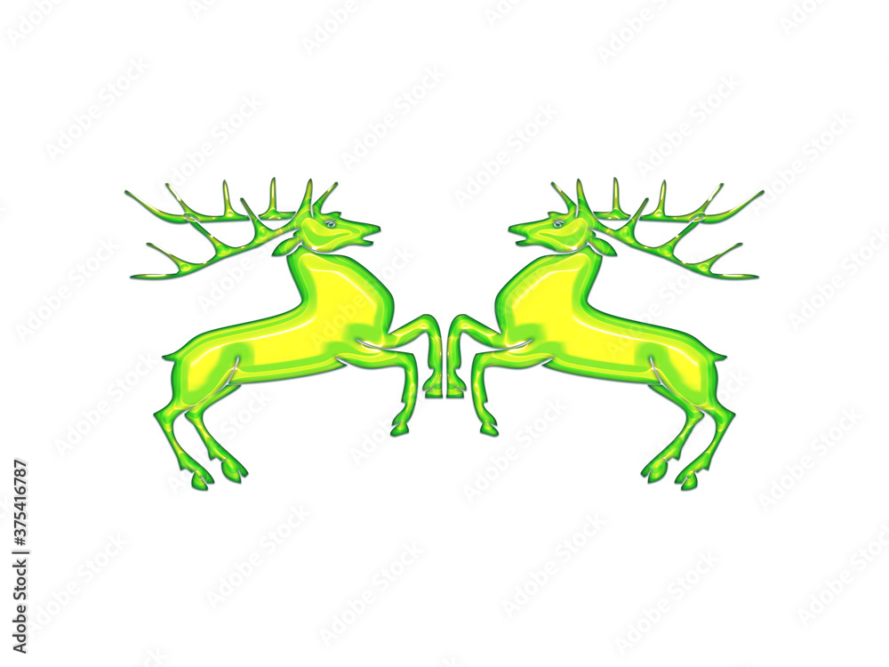 Fototapeta premium Two deer stags fighting