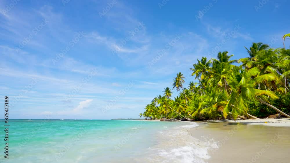 Natural tropical Sea Beach landscape. Crystal clear sea wave and white sand beach. Relax on clean sunny Sea Beach long loop video 4k. Natural tropical Sea Beach landscape. Crystal clear sea wave and white sand beach. Relax on clean sunny Sea Beach long loop video 4k.