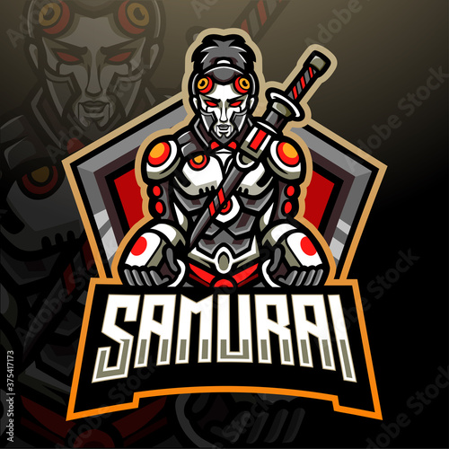 Samurai mecha esport logo mascot design