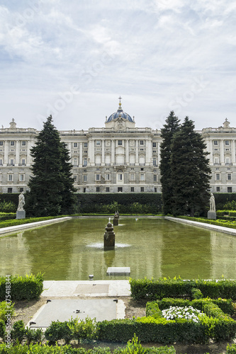 Campo del Moro (Field of the Moor) - glorious Public park near Spanish Royal Palace (Palacio Real) in Madrid. Palacio Real - official residence of the King of Spain.