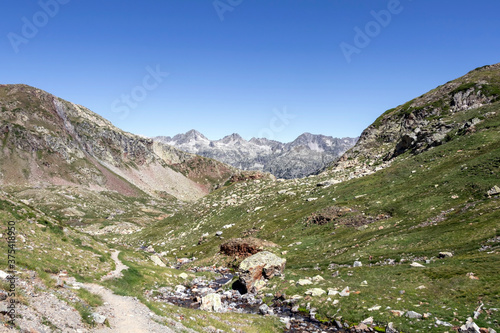 Hiking path in High Pyrenees, The Pyrenees National Park, France
