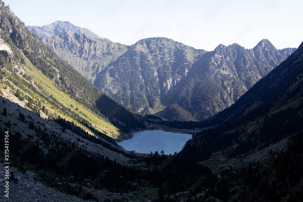 Gaube Lake in French Pyrenees, department of the Hautes-Pyrenees, near Cauterets, France, Europe