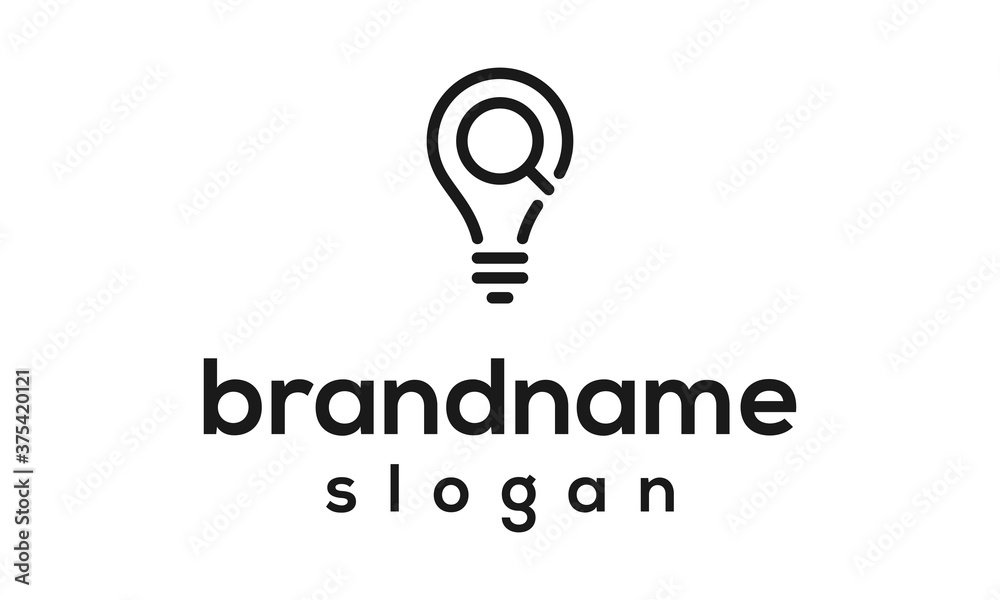 Search bulb logo design vector Search bulb logo design vector