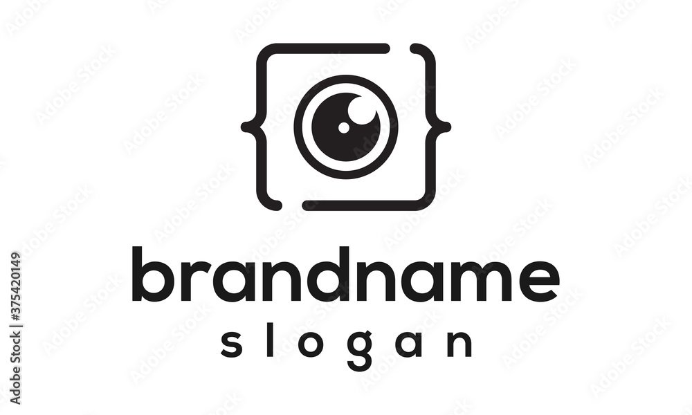 Camera code logo design vector Camera code logo design vector