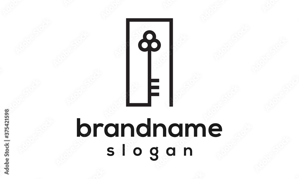 Modern key logo design vector Modern key logo design vector
