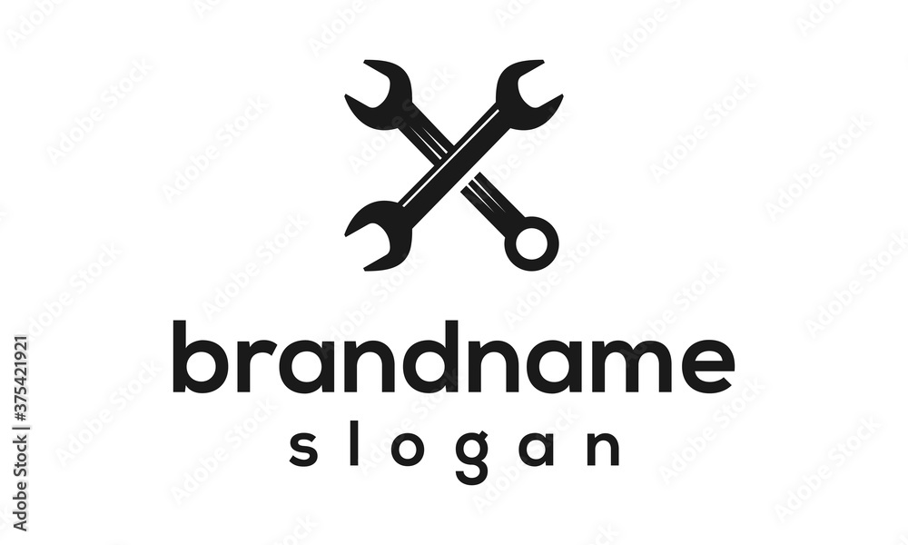 Simple wrench logo design vector Simple wrench logo design vector
