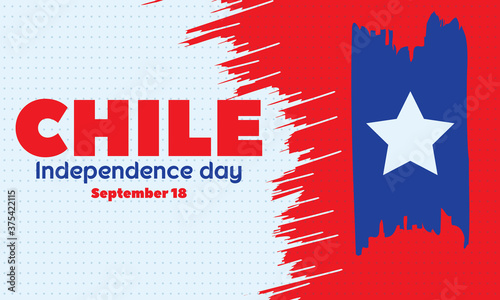 Chile Independence Day. Fiestas Patrias. Celebrate in September 18. Patriotic Poster, card, banner, template, background.