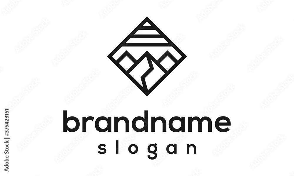 Modern mountain logo design vector
