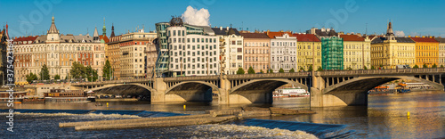 Photography The famous Prague Bridges on a beautiful summer afternoon-panorama