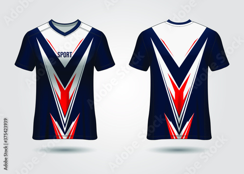 T-Shirt Sport Design. Soccer jersey for football club. uniform front and back view