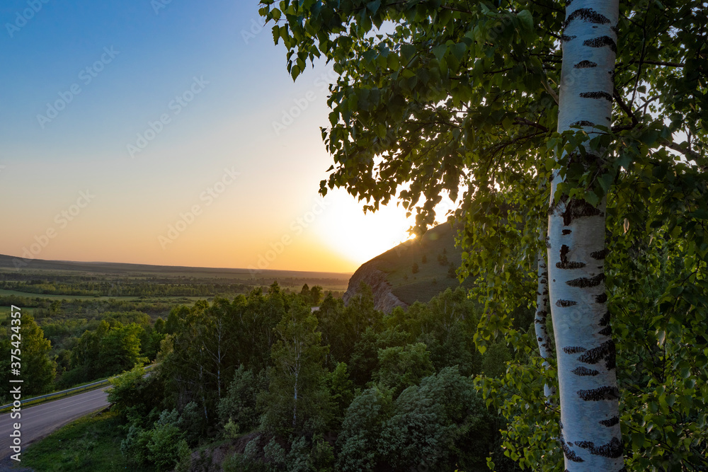 Fototapeta premium sunset in the mountains