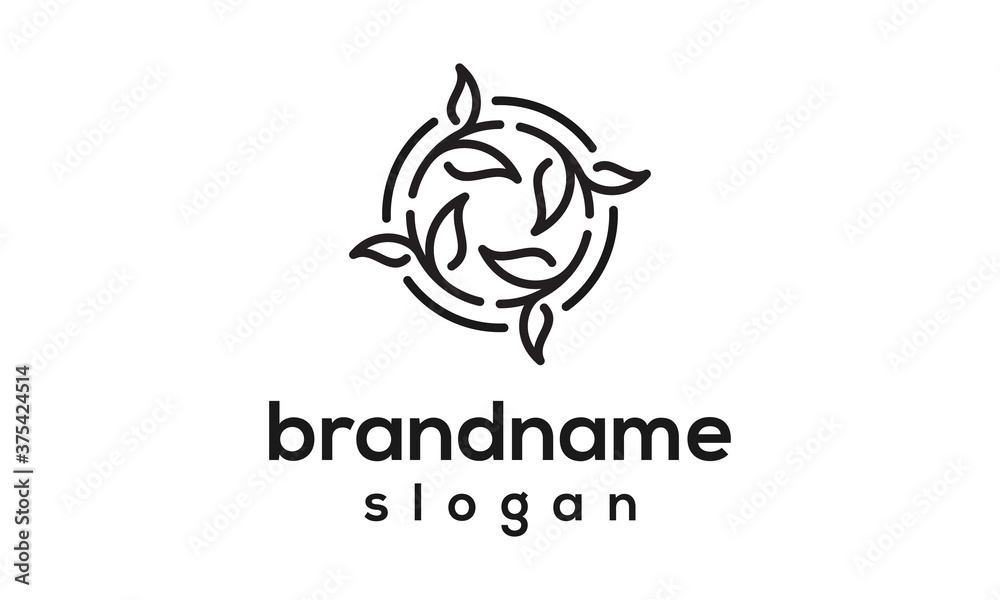 Simple leaf logo design vector