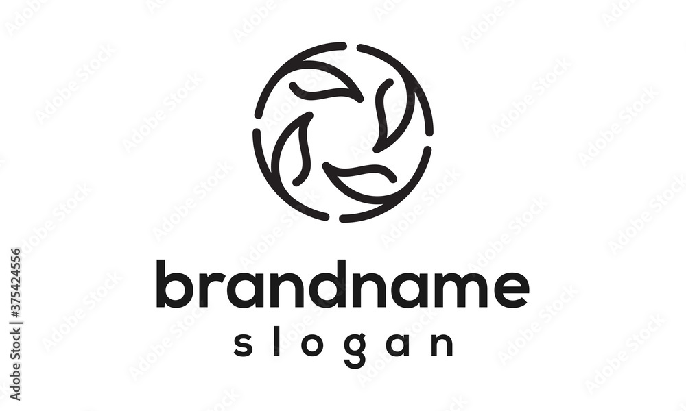 Simple leaf logo design vector Simple leaf logo design vector
