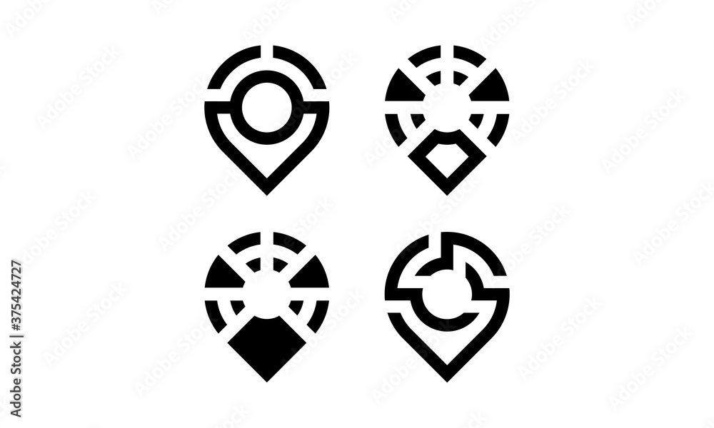 Modern pin map logo design vector Modern pin map logo design vector