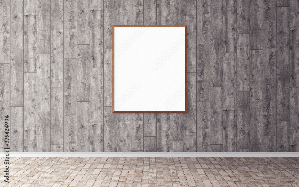 White blank poster with wooden frame on wall. Template for you design preview. Good use for presentation. White blank poster with wooden frame on wall. Template for you design preview. Good use for presentation.