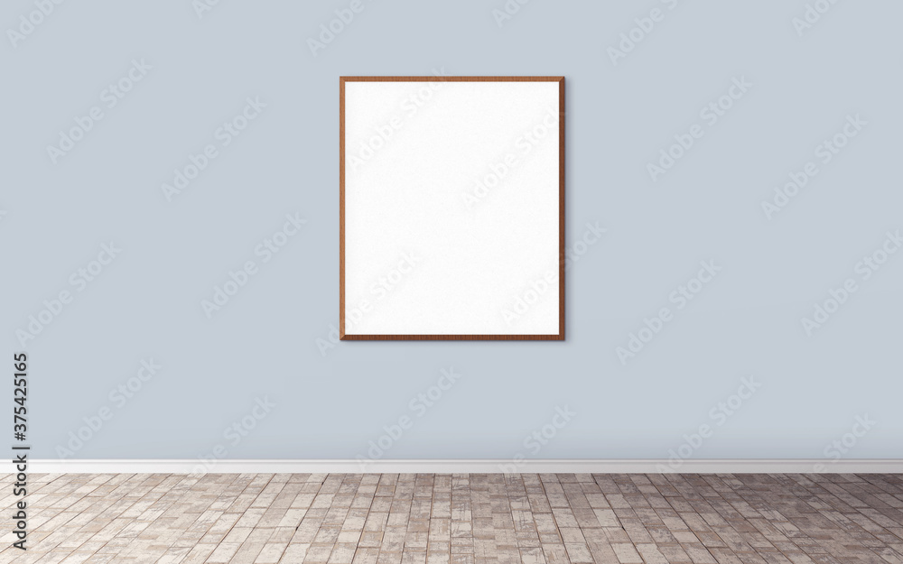 White blank poster with wooden frame on wall. Template for you design preview. Good use for presentation. White blank poster with wooden frame on wall. Template for you design preview. Good use for presentation.