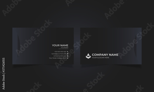 Full black simple business card template design