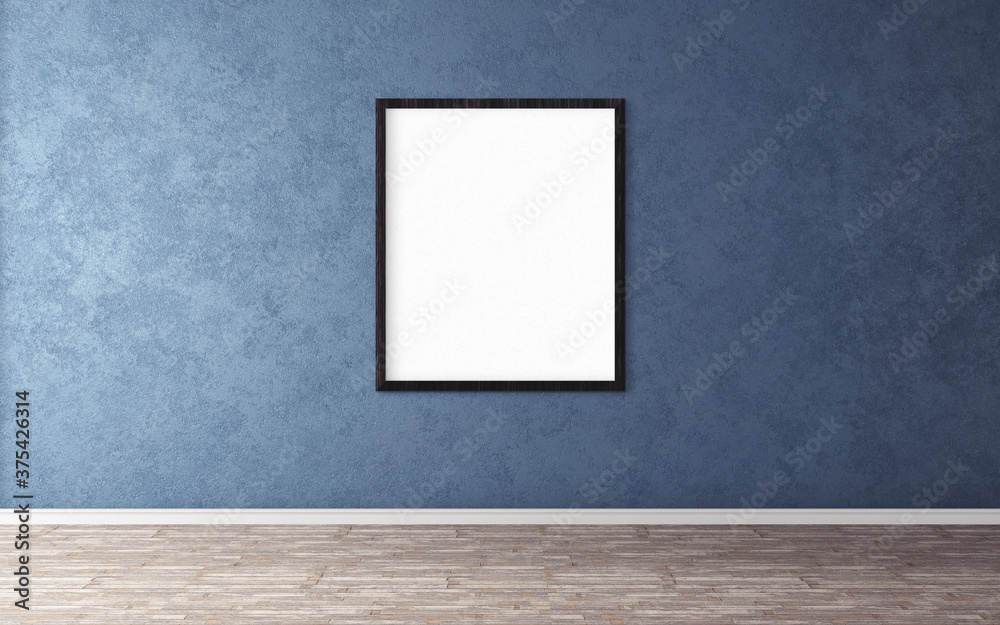 White blank poster with black frame on wall. Empty mock-up for you design preview. Good use for presentation. White blank poster with black frame on wall. Empty mock-up for you design preview. Good use for presentation.