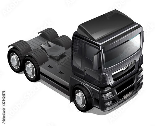 realistic 3D illustration of gray truck model