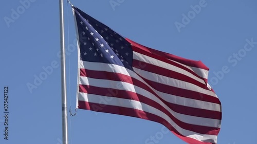 American Flag Waving in a Gentle Breeze