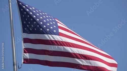 American Flag Waving in a Gentle Breeze