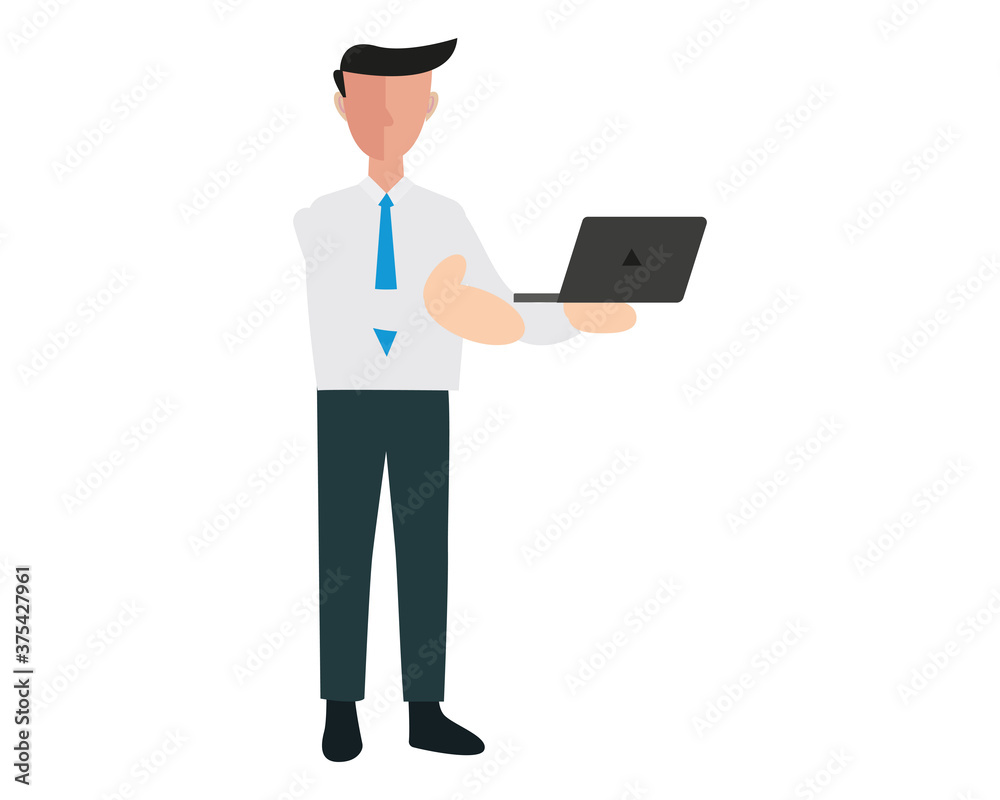Flat design caracter in office Flat design caracter in office