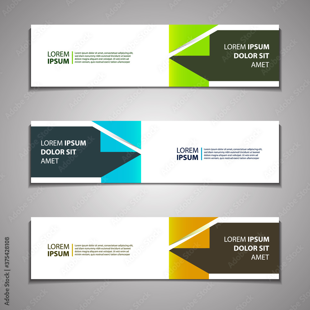 Web Banner Header Footer Background Template Mockup. Modern Abstract Design Graphic Vector.