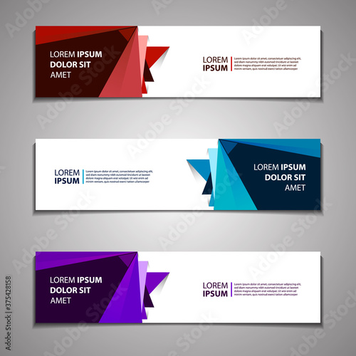Web Banner Header Footer Background Template Mockup. Modern Abstract Design Graphic Vector.