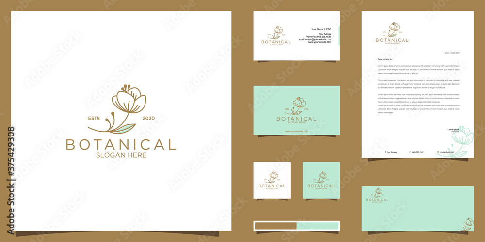 Fototapeta premium Botanical logo and brand identity design