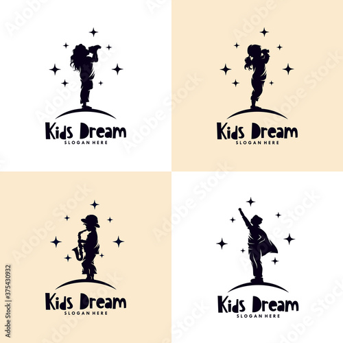 Set of kids dreams logo
