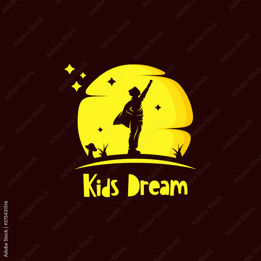 Kids Reaching Stars Logo Design