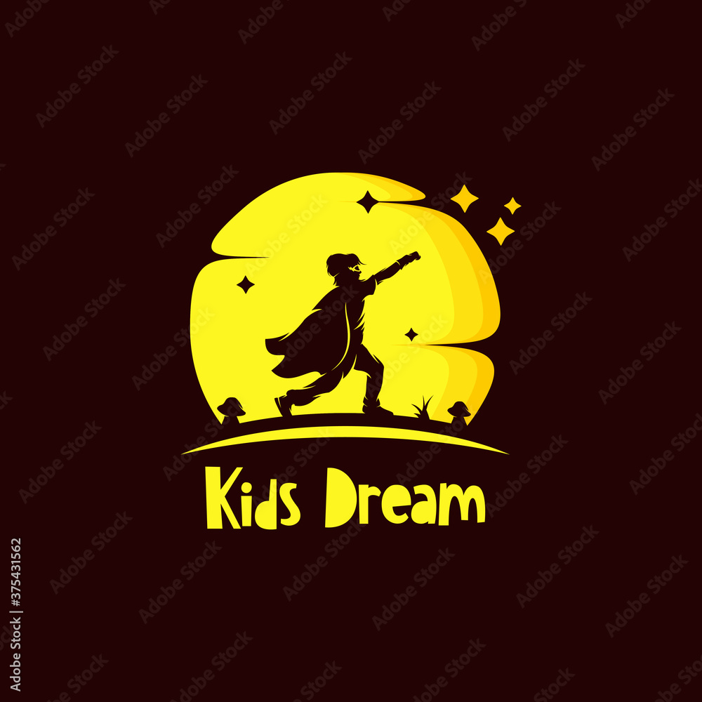 Kids Reaching Stars Logo Design