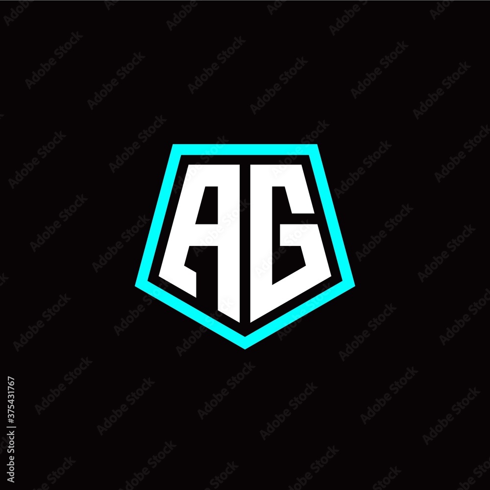 Initial A G letter with polygon modern style logo template vector Initial A G letter with polygon modern style logo template vector