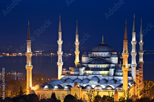 Blue Mosque at the twilight in Istanbul, Turkey