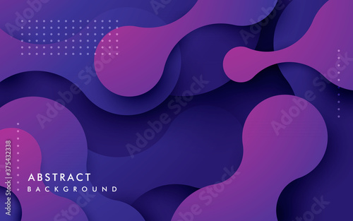 Purple abstract background. Dynamic fluid shape and dots composition.