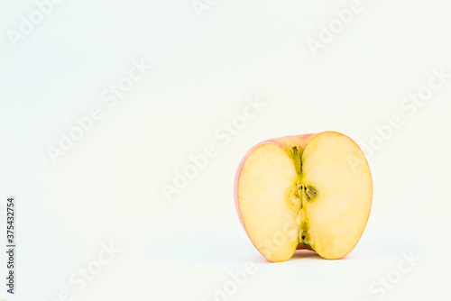 Red apple half isolated on white background with clipping path