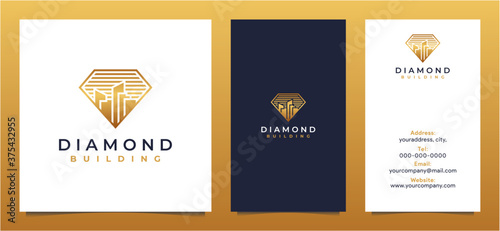 creative minimalist diamond house logo