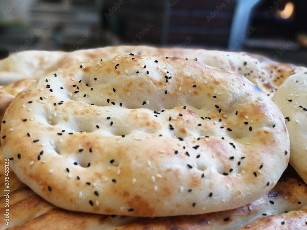 fresh and hot bread from the oven