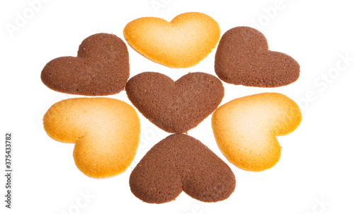 Cookie hearts isolated