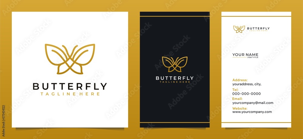 butterfly logo for spa salon skincare and beauty product	