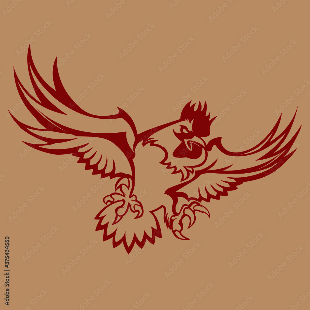 Obraz premium Rooster Attack