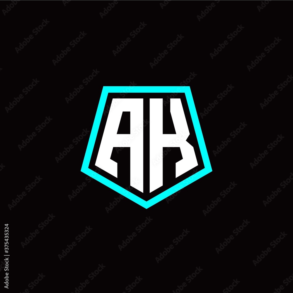Initial A K letter with polygon modern style logo template vector Initial A K letter with polygon modern style logo template vector