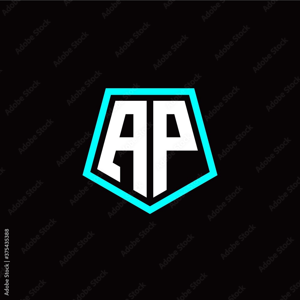 Initial A P letter with polygon modern style logo template vector Initial A P letter with polygon modern style logo template vector
