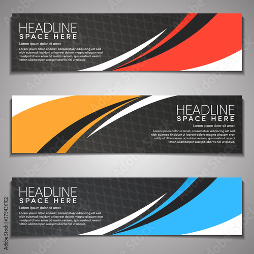 Web Banner label Background Modern Company Business Office Template Design Horizontal. Dark Black background with light colour. Dynamic Line Sports, clean neat