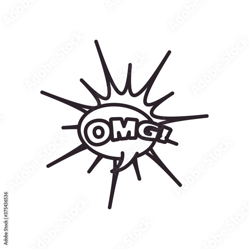 omg explosion bubble line style icon vector design