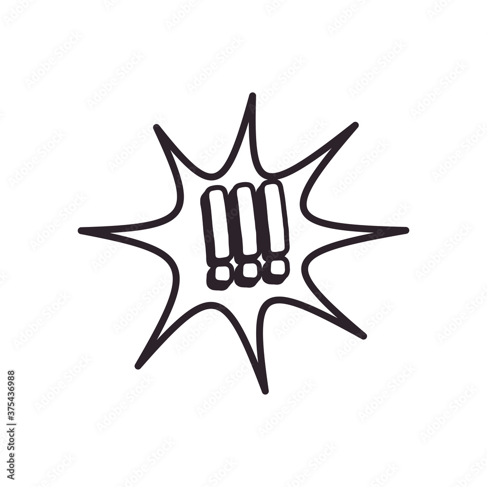 exclamation marks explosion bubble line style icon vector design exclamation marks explosion bubble line style icon vector design