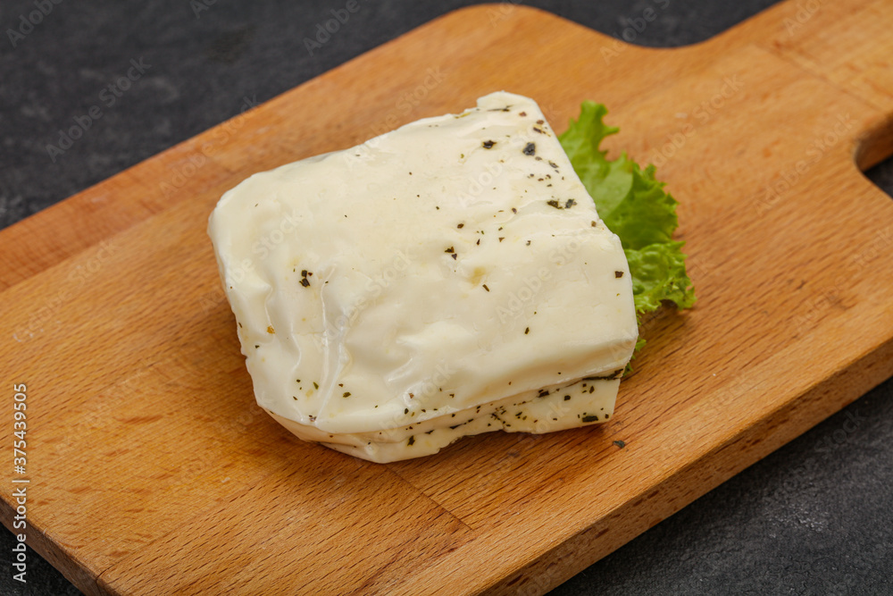 Halloumi cheese with mint for grill